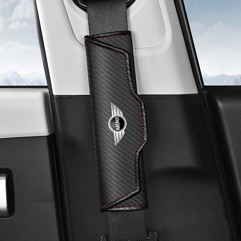 Microfiber Leather Car Seat Belt Shoulder Pad with Velcro Soft Belt Cushion For Bmw Mini Countryman Cooper One Sticker Accessory z4