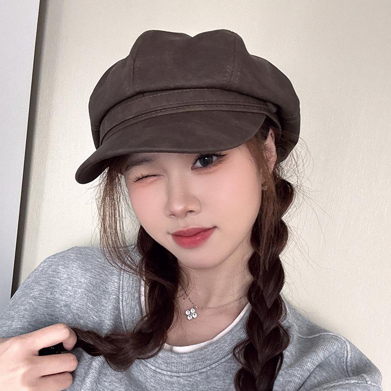 Восьмиугольный берет детская весна и осень повседневный ретро художник берет лицо маленькое облако кепка газетчика