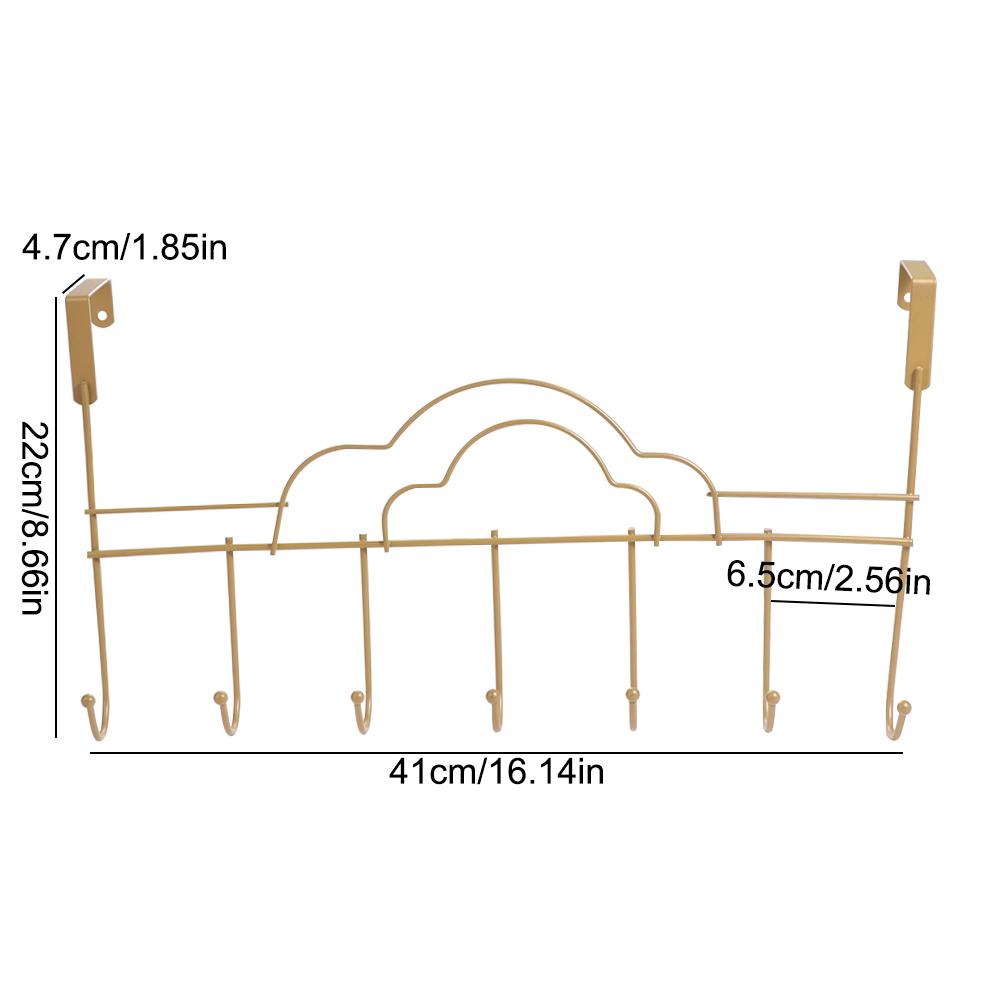 Iron Hat Coat Hooks Nail-Free Clothes Storage Rack Convenient 7-Hook Over Door Hanger  Home