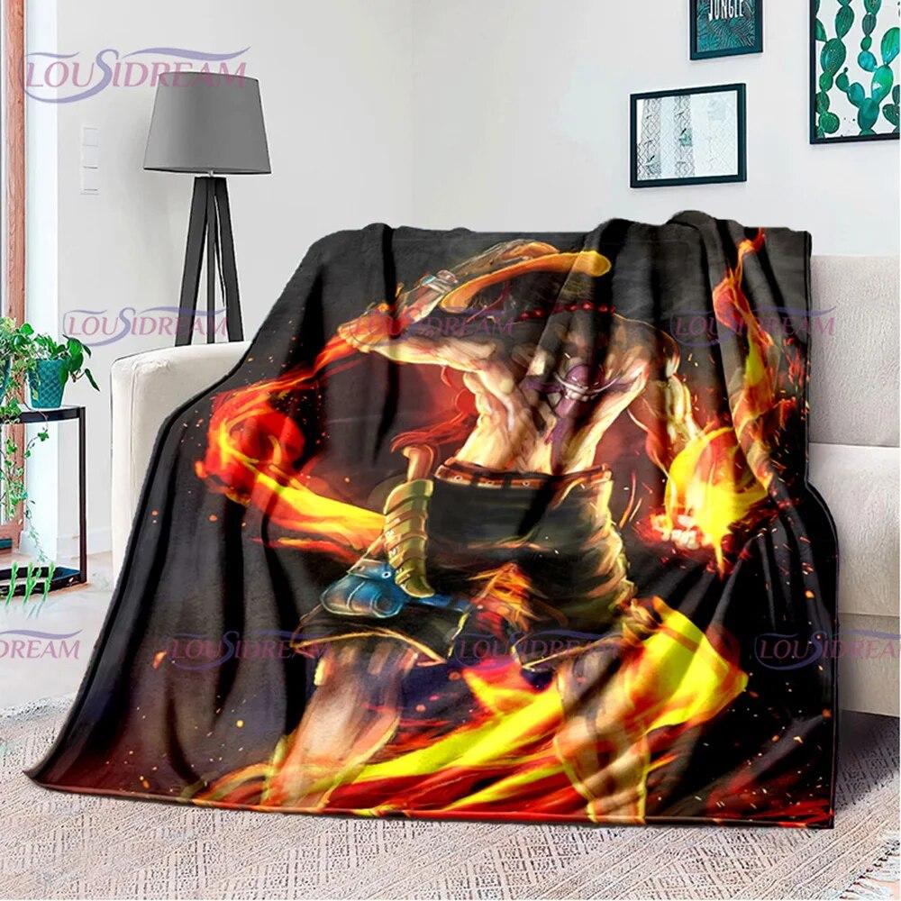 Одеяло с принтом японского поп-аниме, фланелевое постельное белье для дивана, офисное одеяло для пикника, домашний декор, подарок на день рождения
