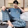 Pajamas Men's Tops and Pants Simple Loungewear Thin Cotton Male Plus Size Young Students Casual Striped Sleepwear Two Piece Set