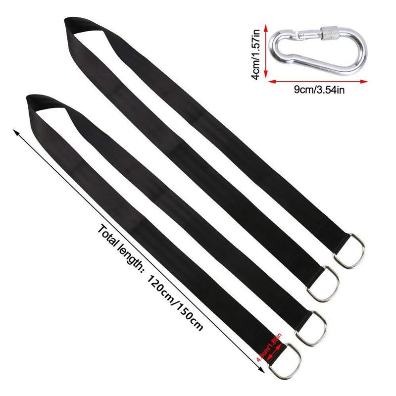 Одна пара подвесных качелей на дереве, ремни для гамака, веревка, карабин, грузоподъемность 350 кг, подвесной гамак для кемпинга и пешего туризма