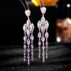 Новинка 2022, массивные висячие серьги с кисточками и кристаллами для дам, милые длинные серьги с фианитом, роскошные ювелирные изделия