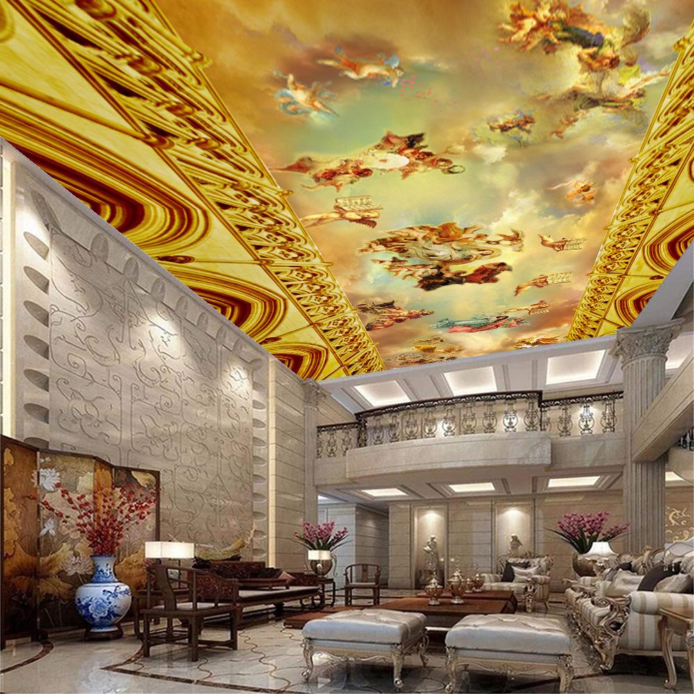 Потолочная фреска Европейская фреска ангела 3d обои для гостиной Фреска потолочные обои домашний декор