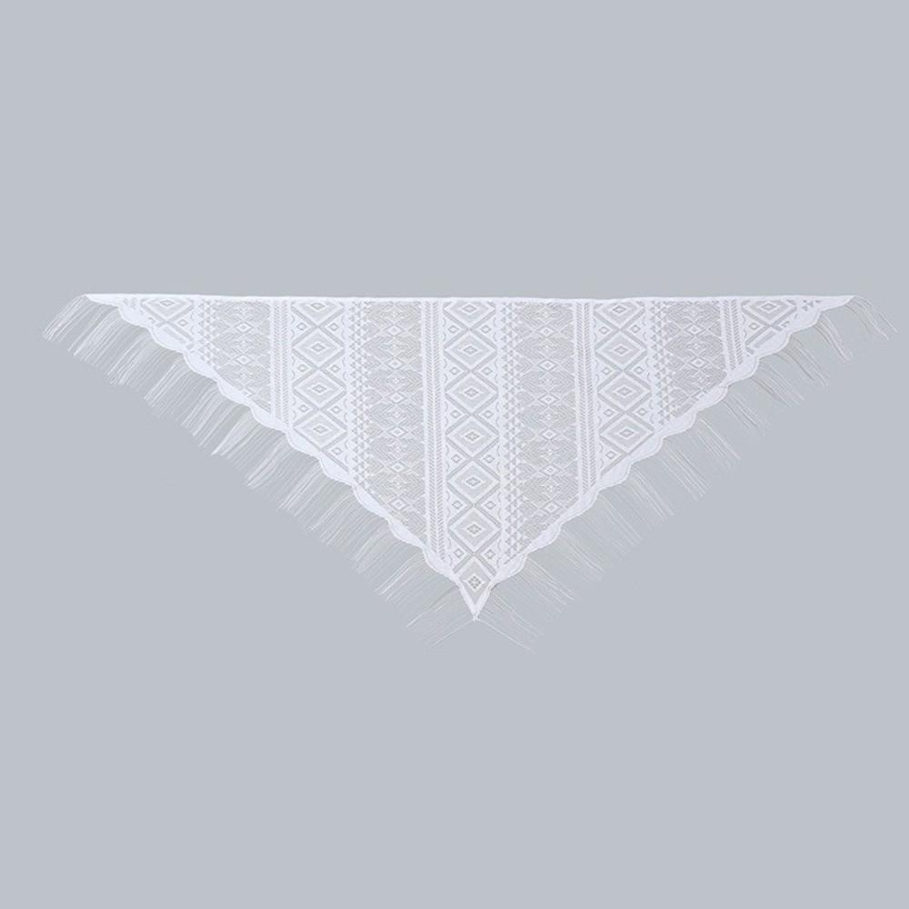 Embroidery Lace Hollow Scarf Polyester Mesh Scarves Bridal Tassel Triangle Shawl Women
