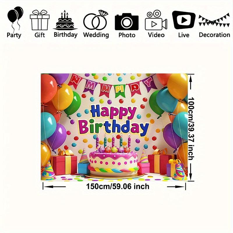 Colorful birthday party polyester fabric background and party wall decorations - Background fabric, indoor/outdoor