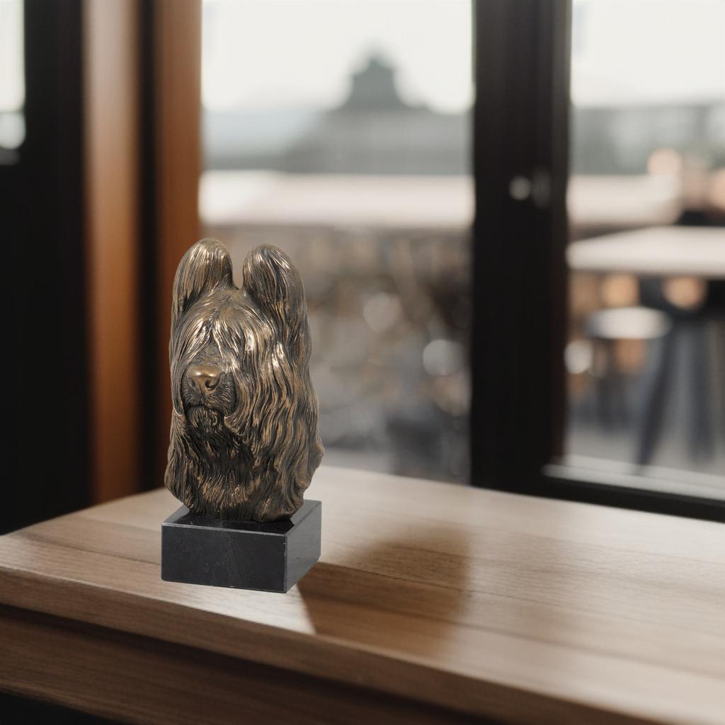 Бриар, Берже де Бри - Статуя собаки, бюст на каменном постаменте, скульптура, трофей для выставки собак от бренда Art-Dog