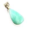 Подвеска из натурального хризопраза из стерлингового серебра 925 пробы в двух тонах 1,5 дюйма K5F52