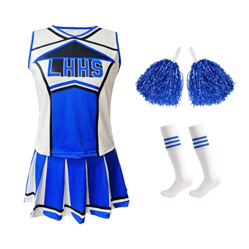 Женский комплект формы чирлидера с помпонами и носками