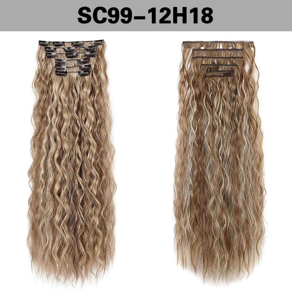 LISI HAIR Синтетические зажимы для наращивания волос, длинные волнистые вьющиеся волосы, 6 шт., натуральные мягкие толстые шиньоны с полной головой