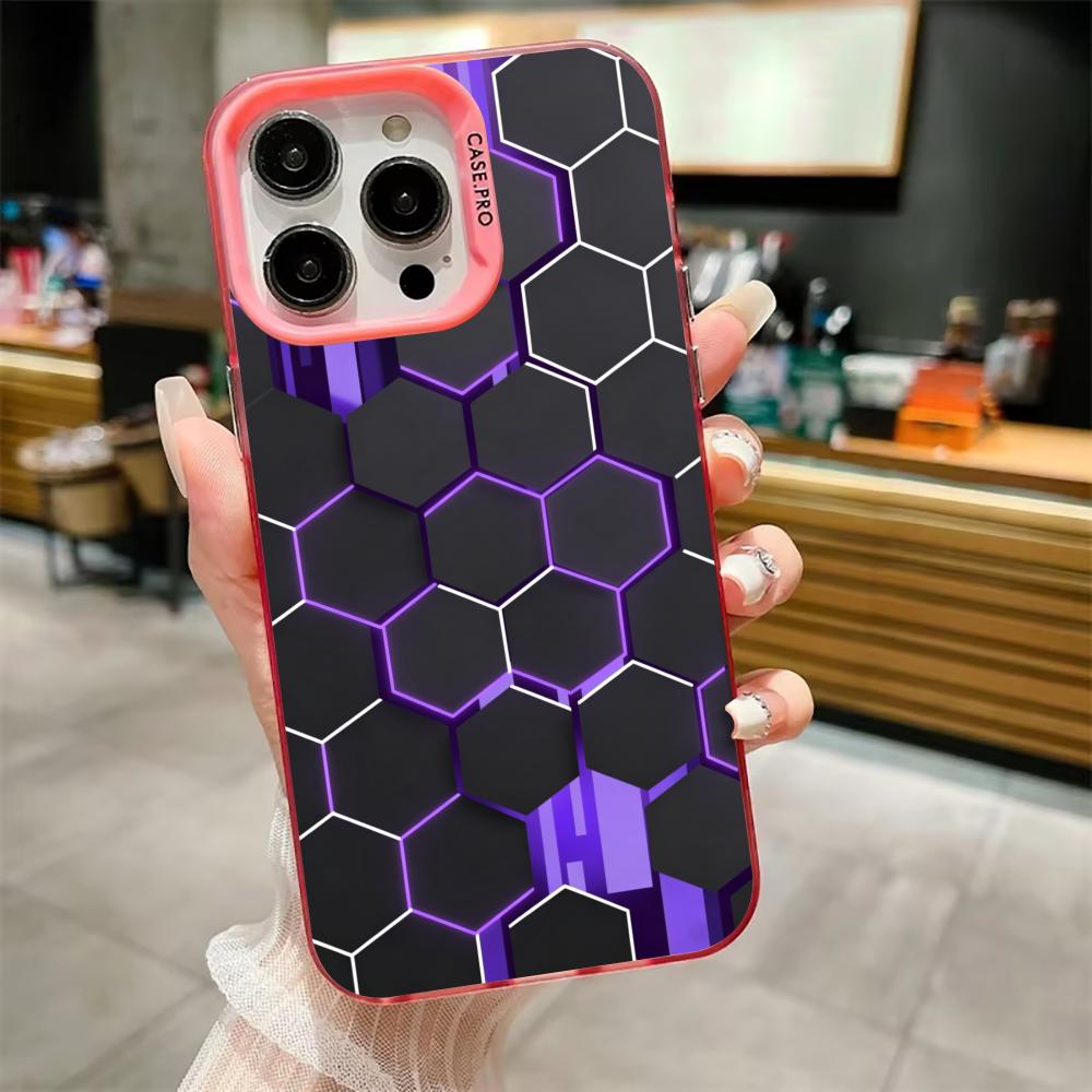 Чехол для телефона с сотовым рисунком, подходит для iPhone 17 16 15 14 13 12 11 Pro/Max/Plus, противоударная задняя крышка