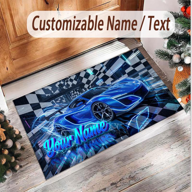 Other Similar Designs Theme Soft Crystal Velvet Rug Custom Name & Text Print Non Slip Floor Rug for Bedroom Living Room