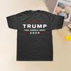 Летняя футболка 2024, выборы президента Трампа с буквенным принтом, индивидуальный круглый вырез, короткие рукава, свободный мягкий дышащий топ для кампании