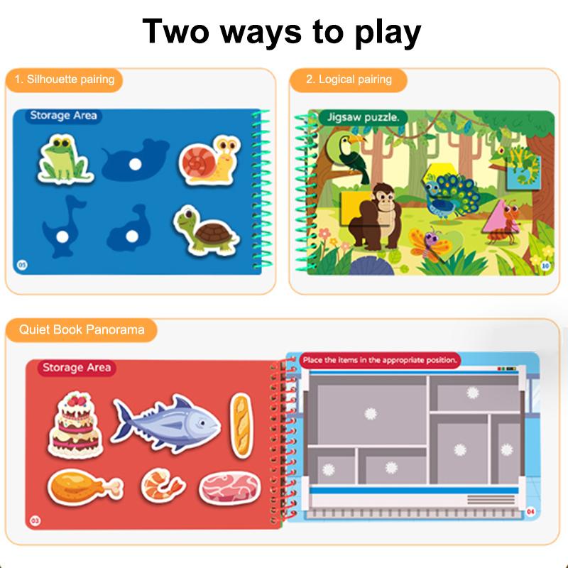 Travel-Friendly Busy Book for Kids with 4 Cartoon Themes for Quiet DIY Sticker Fun