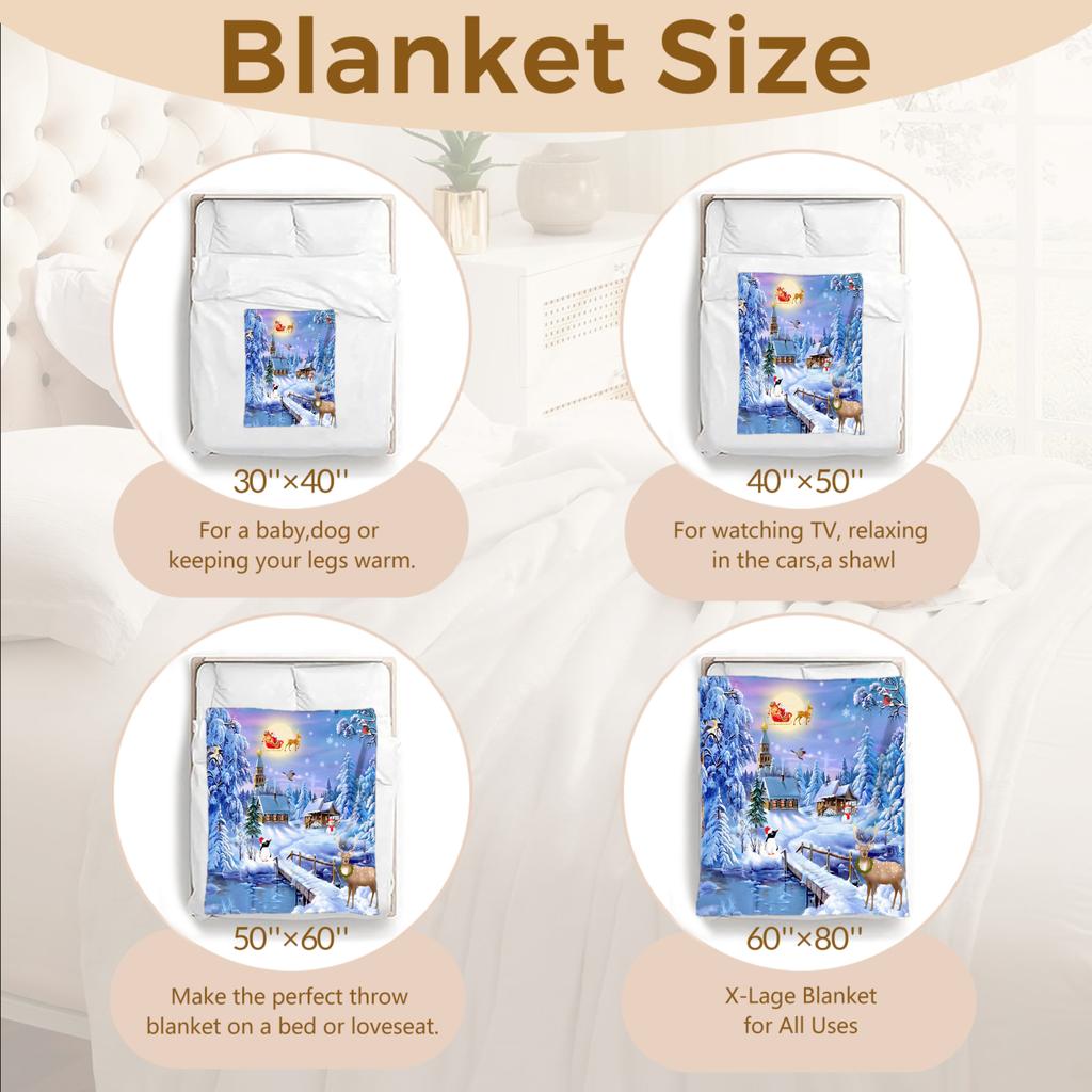 1 шт. Синий Рождественский Плед Снежный Олень 3D Принт Гладкий Фланелевый Плед для Дома Гостиной Спальни Декор Новогодний Рождественский Подарок