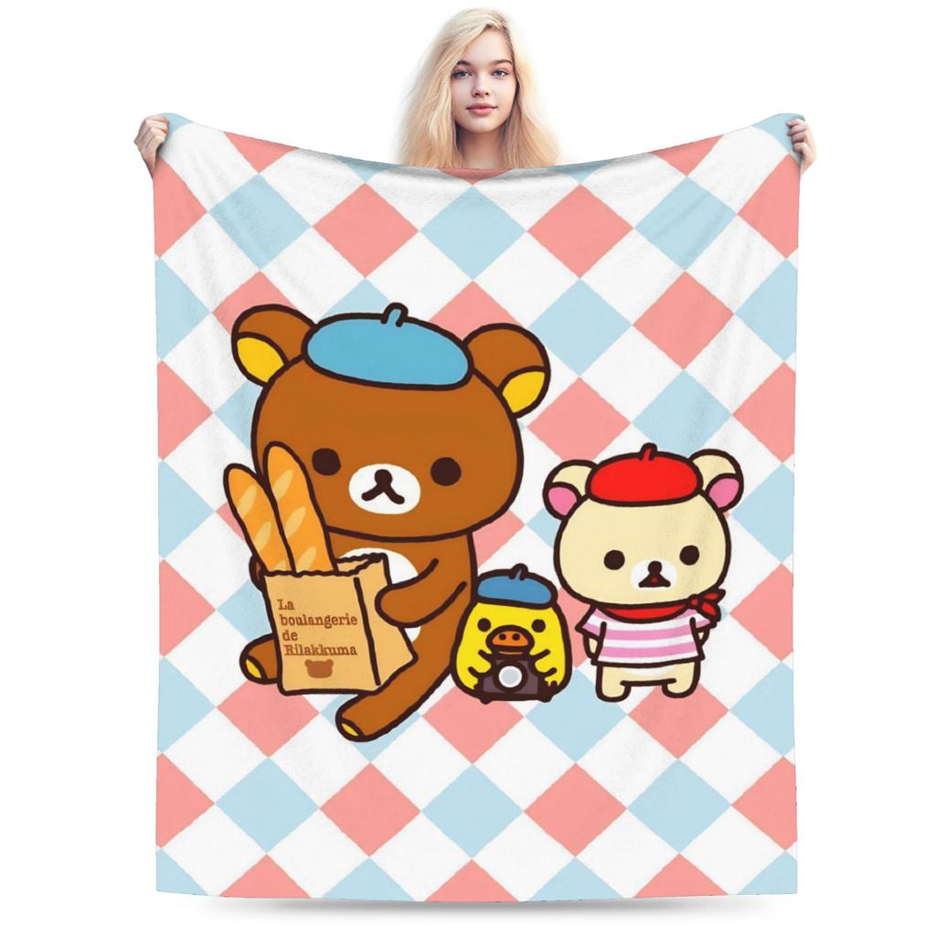 Rilakkuma Korilakkumas Blanket Quality Super Soft Throw Blanket Winter Boy Girl Couch Bed Aesthetic Bedspread