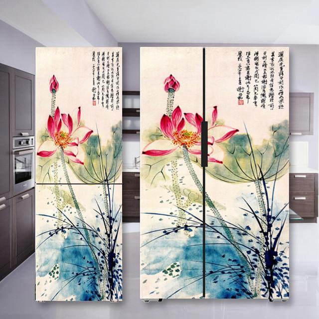 Наклейка на холодильник с кофе, дверная крышка, ПВХ, обои на холодильник, виниловая самоклеящаяся съемная наклейка на стену для замораживания, домашний декор