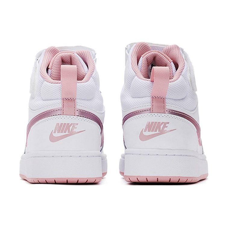 Nike Кроссовки Court Borough 2 Mid White Pink Glaze GS CD7782-105