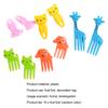 10Pcs Creative Plastic Mini Fruit Fork Lunch Decoration Cartoon Elephant Giraffe Bento Stick Party Favors
