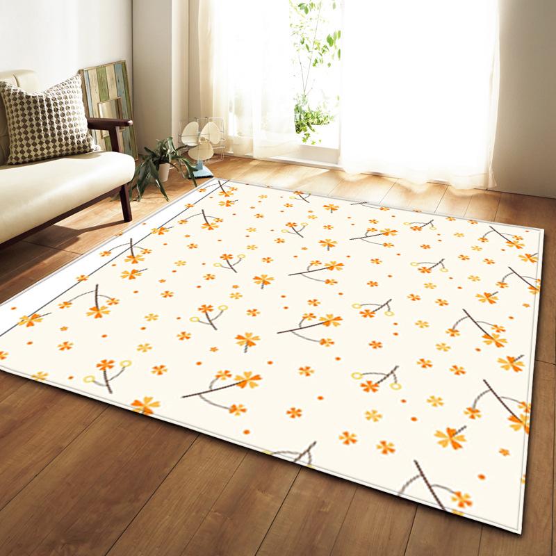 Maple Leaf Living Room Carpet Bedroom Dining Room Floor Mat Pattern Size