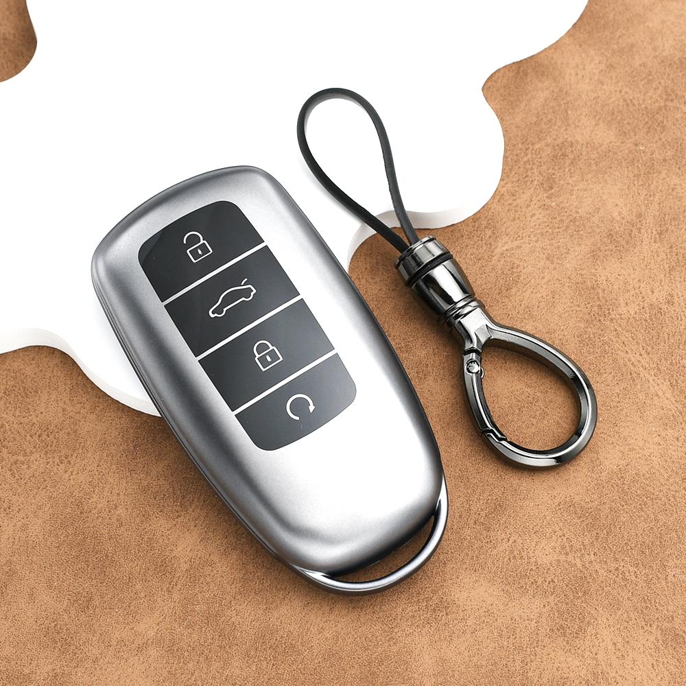 Серый ТПУ Брелок для Chery Tiggo 7 Pro Max Omoda 5 C5 Modod Chery Tiggo 8 Pro Tiggo 8Plus New 5 Plus 7Pro ТПУ Чехол-обложка для автомобильного ключа