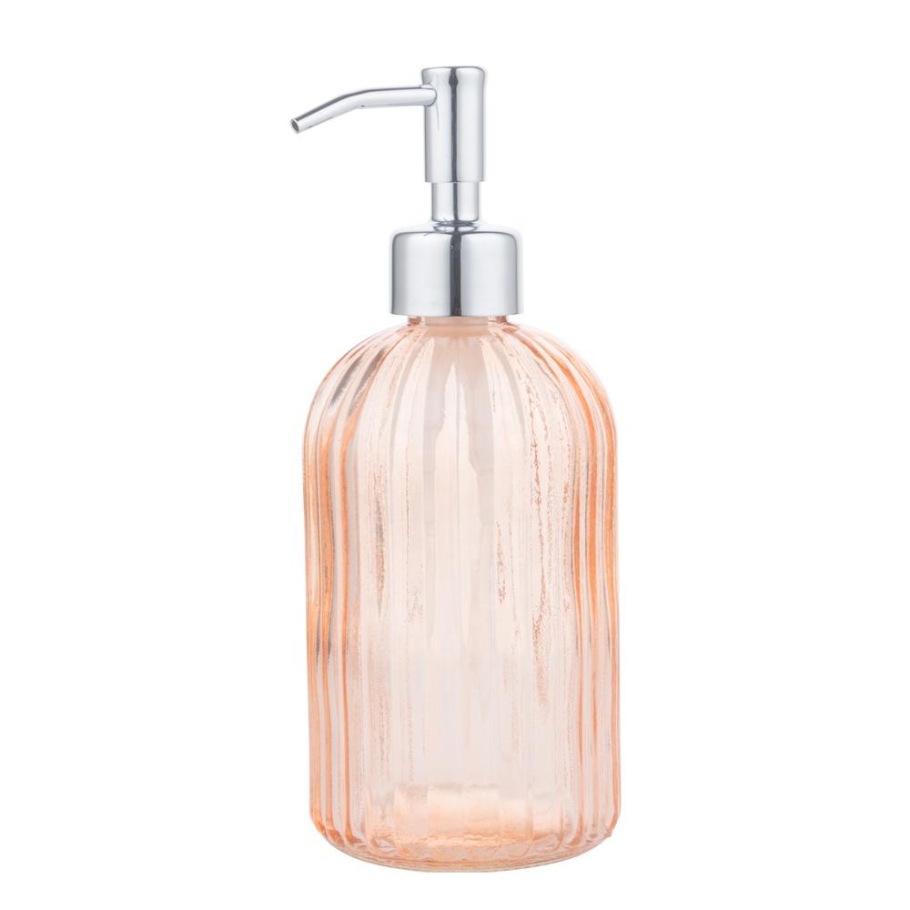 Manufacturer Colorful Glass Soap Dispenser Bottle with Stainless Steel Metal Lotion Pump Customization Color for Hand Soap