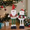 Рождественская плюшевая кукла с выдвижными ногами, ручной работы, стоящий снеговик, Санта-Клаус, плюшевая игрушка, Рождество