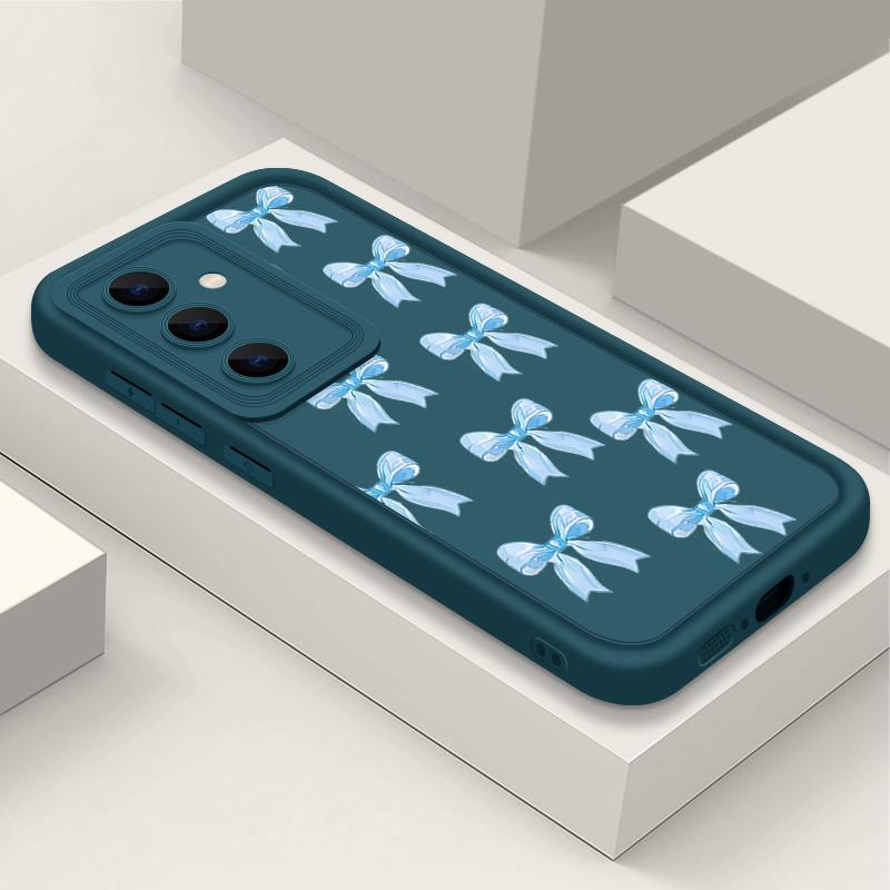 Bowknot Pattern Shockproof Shell Case For Samsung S25 Plus S24 FE S23 Ultra S22 A56 A36 A16 A15 A55 A35 TPU Soft Lens Protection Matte Phone Cover