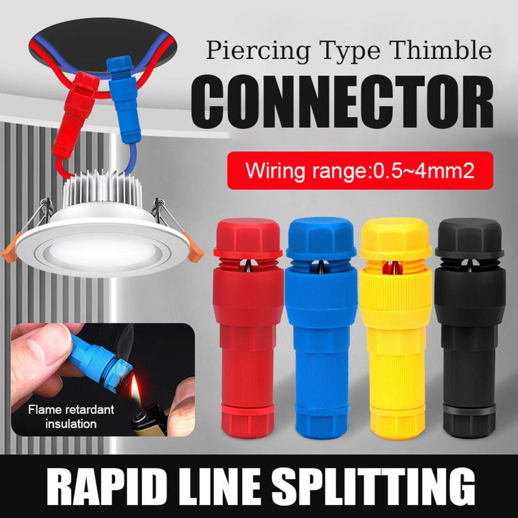 Разъем с верхним штырем, быстроразъемный, проколотый провод, провод без обрыва, трубчатый светильник, без проводки, провод без зачистки, Т-образный разъем, провод без обрыва