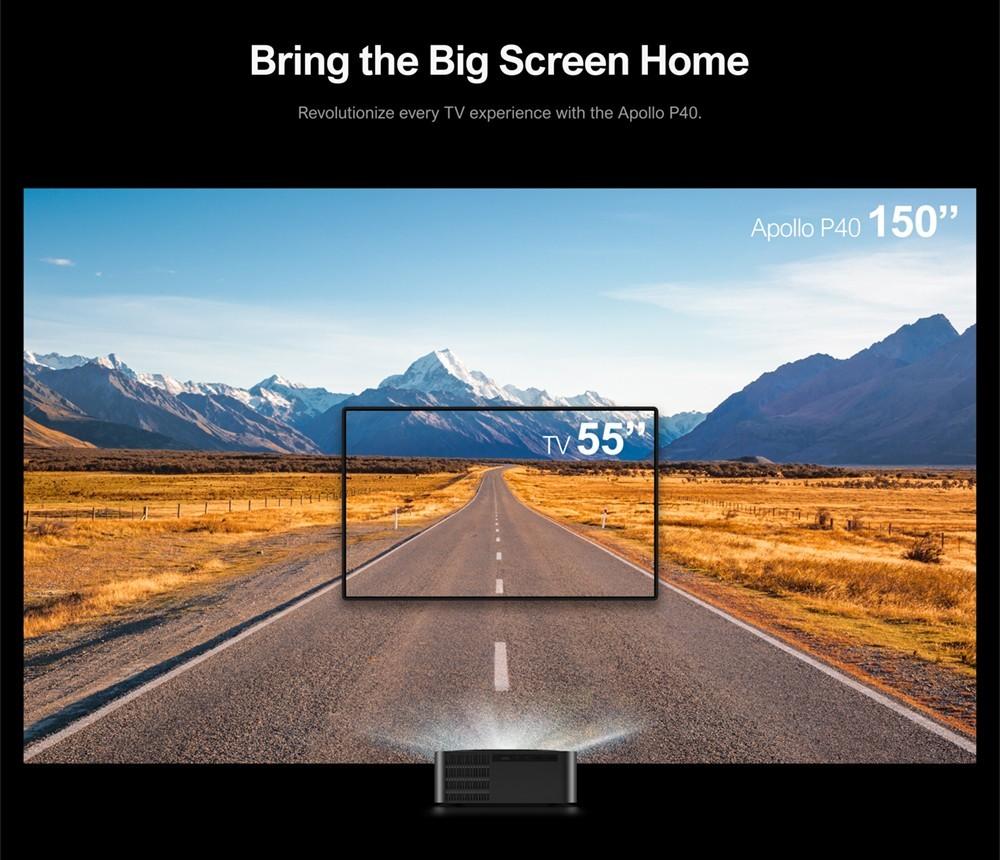 Ultimea Apollo P40 LCD Projector, Full HD Native 1080P 700 ANSI Lumens, 5G WiFi, Keystone Correction, Bluetooth 5.0 Grey