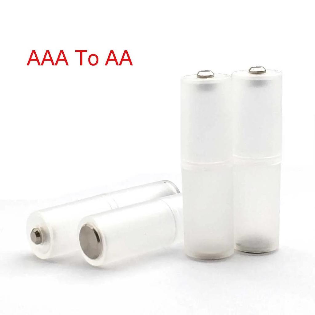 Преобразователь батареек размера AAA в AA, держатель батареек, пластиковый корпус, адаптер, переключатель для батареек AAA в AA