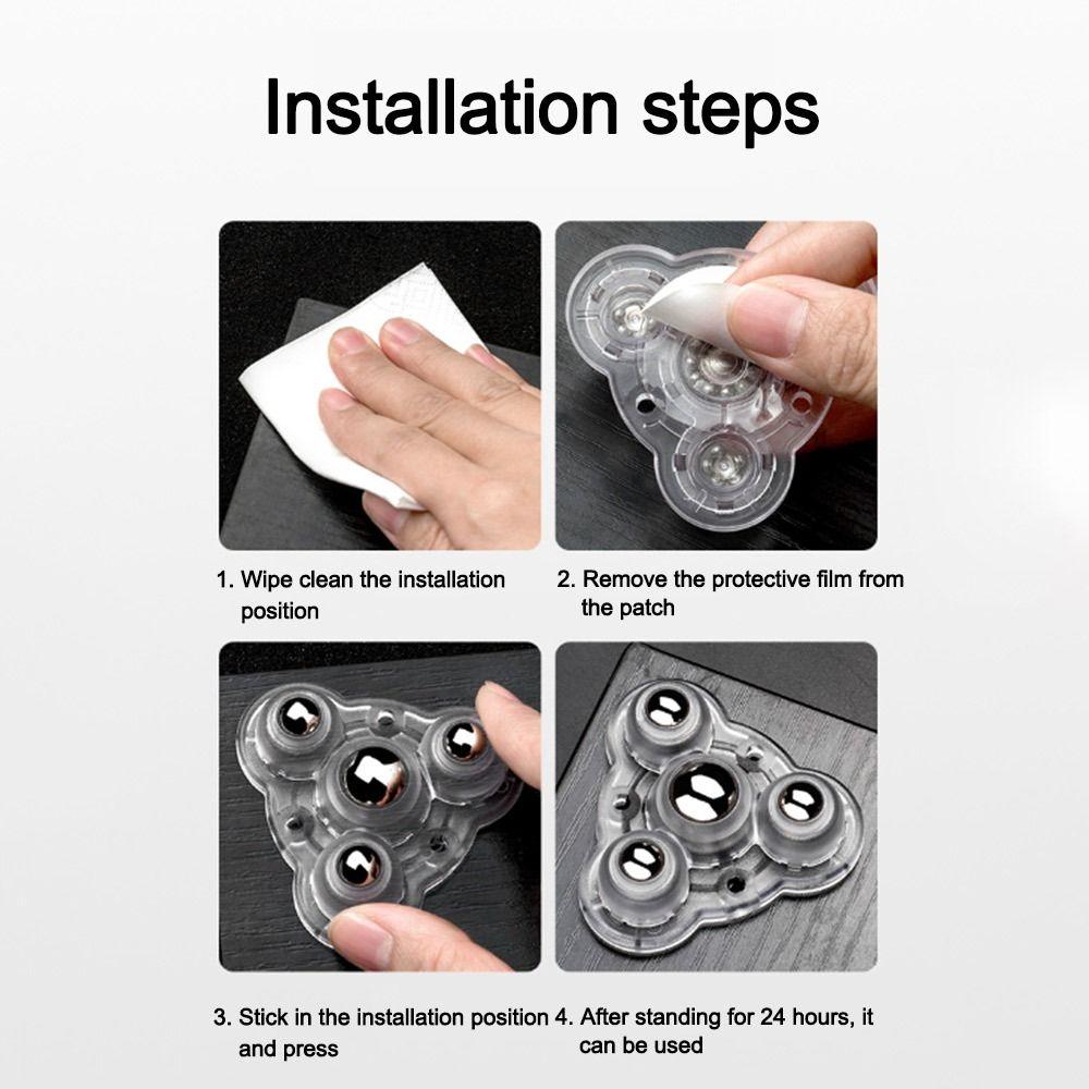 4 шт. Универсальный шкив из АБС-пластика, вращающееся колесо, самоклеящийся шкив для хранения, мебельный ролик, дом