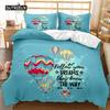 British Style Duvet Cover Set Cartoon Small Fresh I Love Paris Bedding Set for Kid Teen Polyester Paris Street Scene Quilt Cover