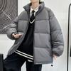 Men's Winter New Men's Korean Style Versatile Stand-up Collar Trendy Thickened and Warm Couple Internet Celebrity Same Style Solid Color Jacket