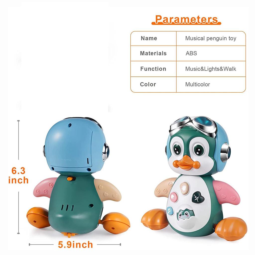 Детские музыкальные игрушки, детская игрушка для ползания со световыми звуками, интерактивный пингвин для раннего обучения, движущаяся детская игрушка для детей от 1 до 3 лет