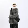 Men's European-American Subculture Knitted Sweater: Faux Two-Piece with Holes, Heavy and Relaxed Style