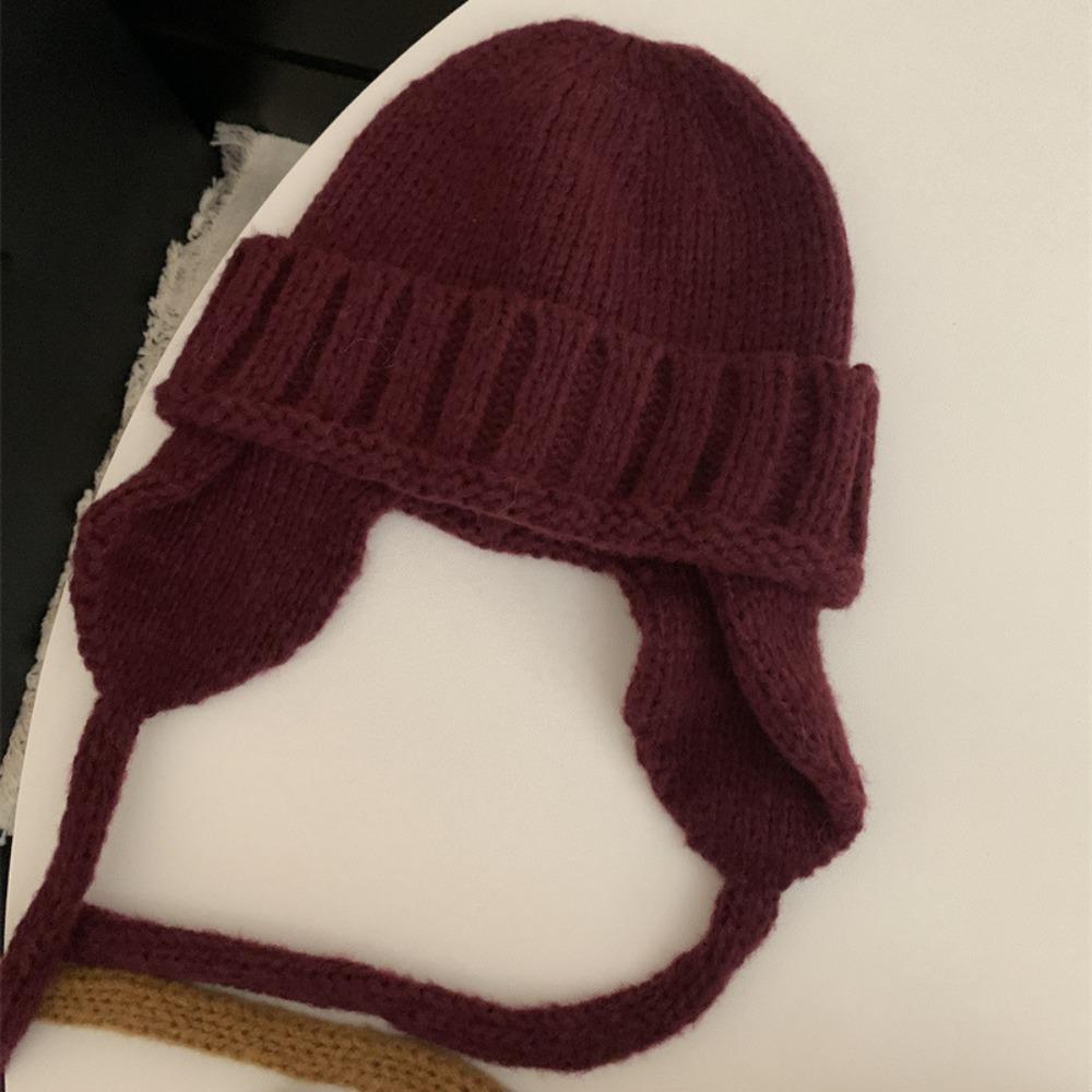 Knitting Knitted Trapper Hat Elastic Outdoor Warmer Knitted Hats Fashion Knitted Wool Flying Hat