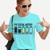 Футболки My Social Battery Funny Unisex's, футболки в стиле гранж для девочек в стиле 2000-х годов, корейские модные футболки с рисунком Kawaii Electric Battery