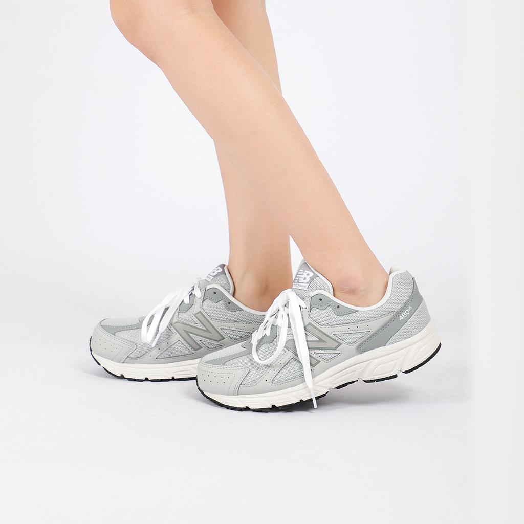 New Balance Nb 480 Удобная спортивная ткань Синтетическая кожа Низкий верх Повседневные кроссовки для бега Женские кроссовки Серый Белый W480KR5