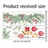 Sofa Background Home Decoration Red Berries Green Plant Branch Window Mural Merry Christmas Wall Stickers Bells Balls Decal