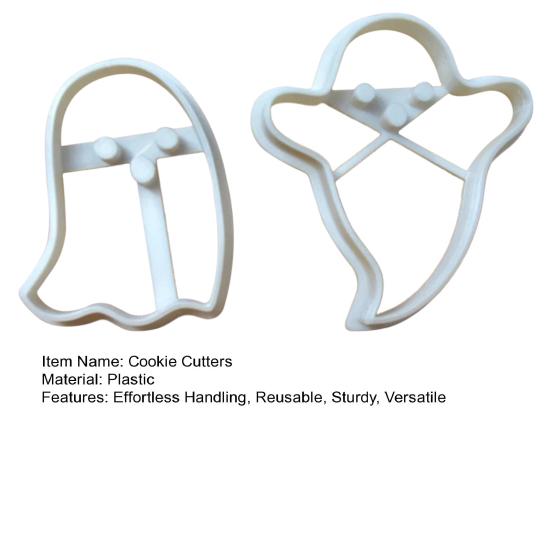 2Pcs Halloween Ghost Cookie Cutters Food-Grade Easy To Use for Biscuits Soft Candies Cake Decoration Happy Halloween Fun Gifts