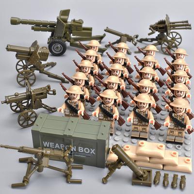 20 шт./партия Военные персонажи Второй мировой войны Солдаты Второй мировой войны Национальная армия Конструкторы Оружие Сборные кубики Детские игрушки