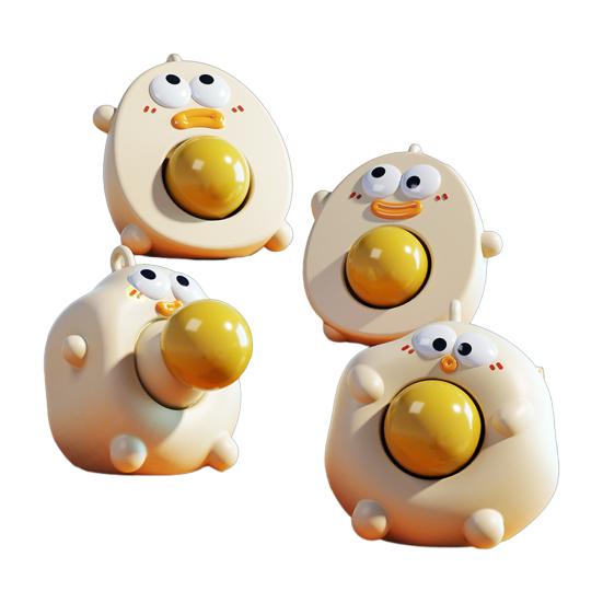 Игрушка Вареное яйцо с вытекающим желтком на шнурке для снятия стресса, мультяшное яйцо для сжимания