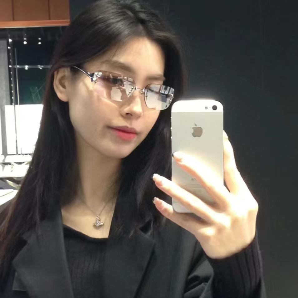 Stylish Rimless Sunglasses For Women Future Technology Sense Sun Glasses For Woman Korean Style Man Sun Glass