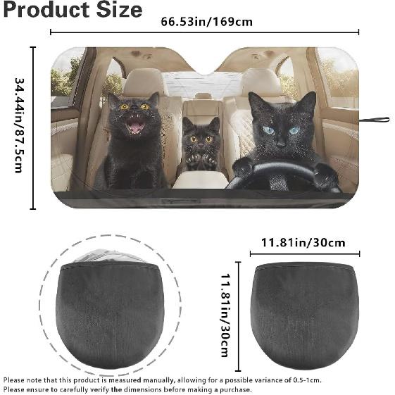 Fashion Cat Car Window Shades Foldable Car Windshield Sunshades Automotive Windshield Sunshades Keep Cool UV Rays Protection for Most Sedan Truck Van