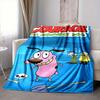1pc Courage The Cowardly Dog Blanket Versatile for Couch, Office Bed
