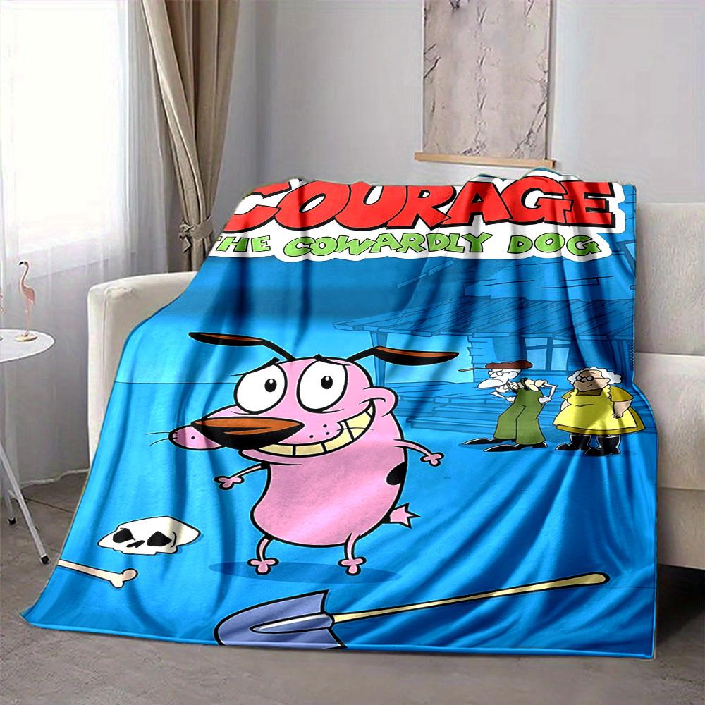 1pc Courage The Cowardly Dog Blanket Versatile for Couch, Office Bed