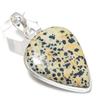 Dalmation Jasper Gemstone 925 Sterling Silver Jewelry Pendant 2.36" D8D38
