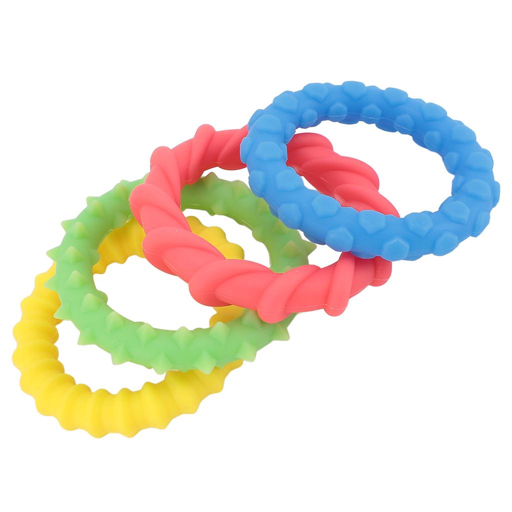 4 Pcs Kids Sensory Ring Toys Silicone Vibrant Colors Textured Skin Friendly Sensory Bracelets