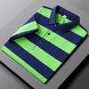 Summer Polo T-shirt Short Sleeve Lapel Casual Stripe Half Sleeve T-shirt Men's Top